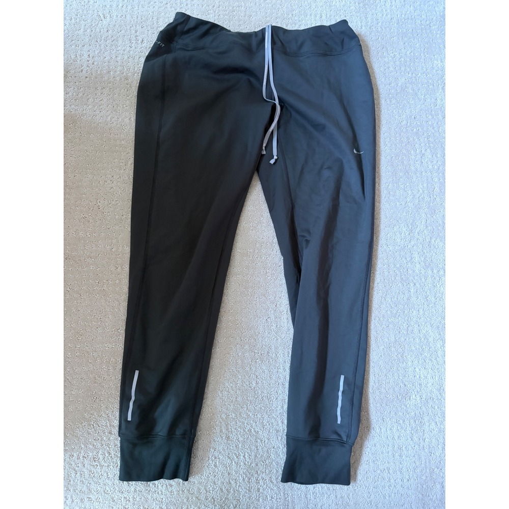 Nike Dri-FIT Running Joggers Womens Medium Black Reflective Training Pants M